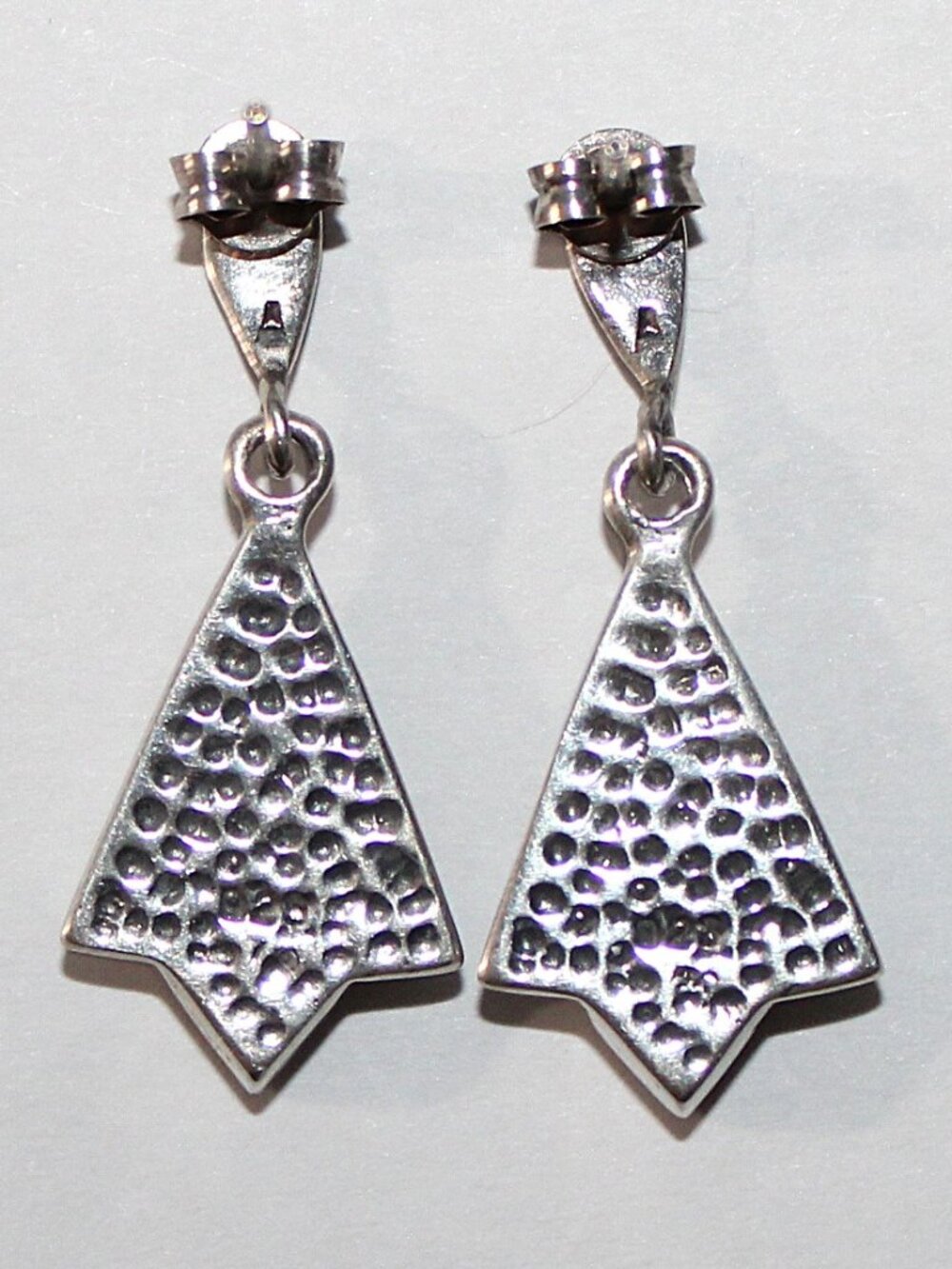 Retro Sterling Silver Onyx & Marcasite Dangle Earrings - Picture 2 of 5
